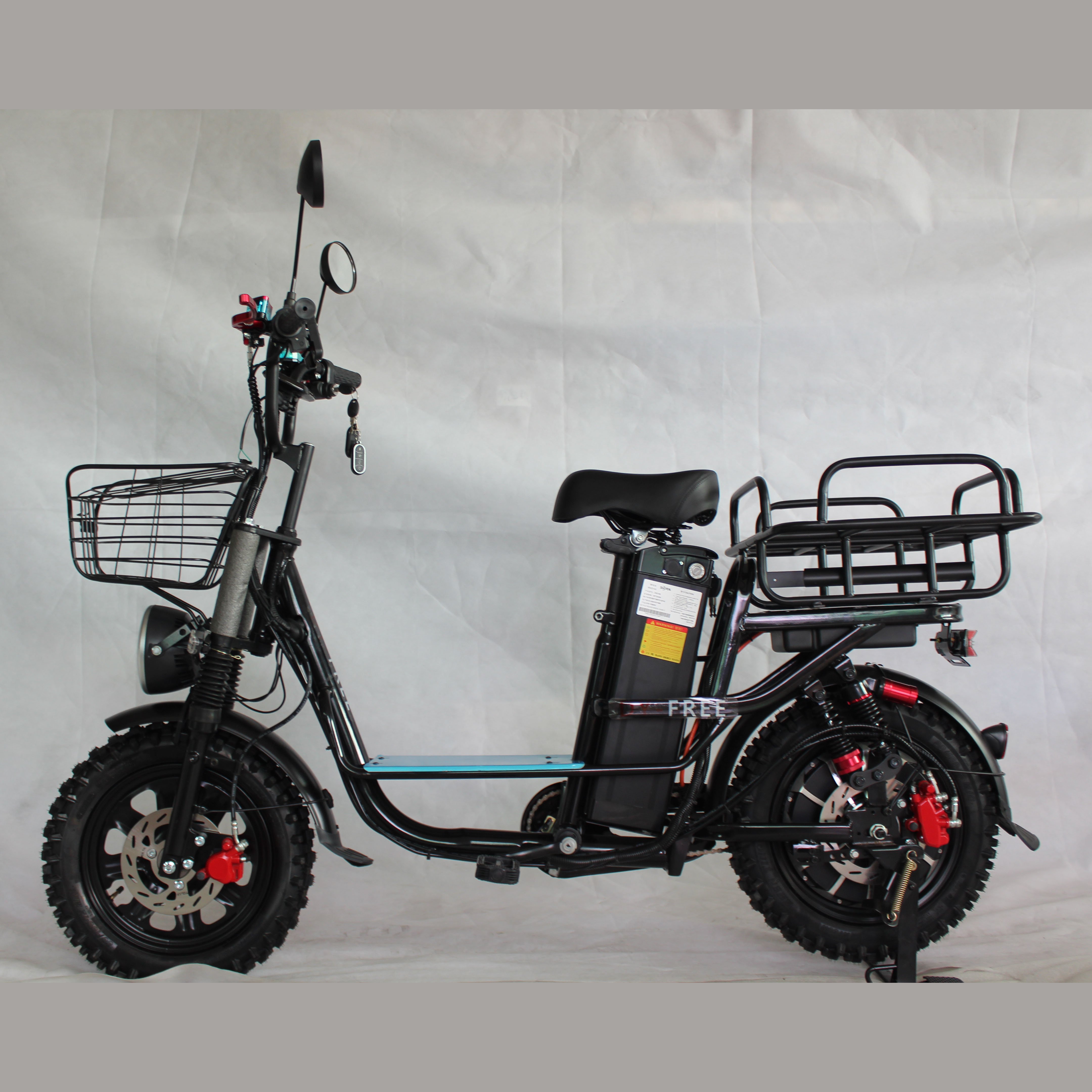 WENBOX Monster Electric Bike Dual Battery Design 60v 30AH 500W Food Delivery Electric Cargo Bike Winter Tyres ebike