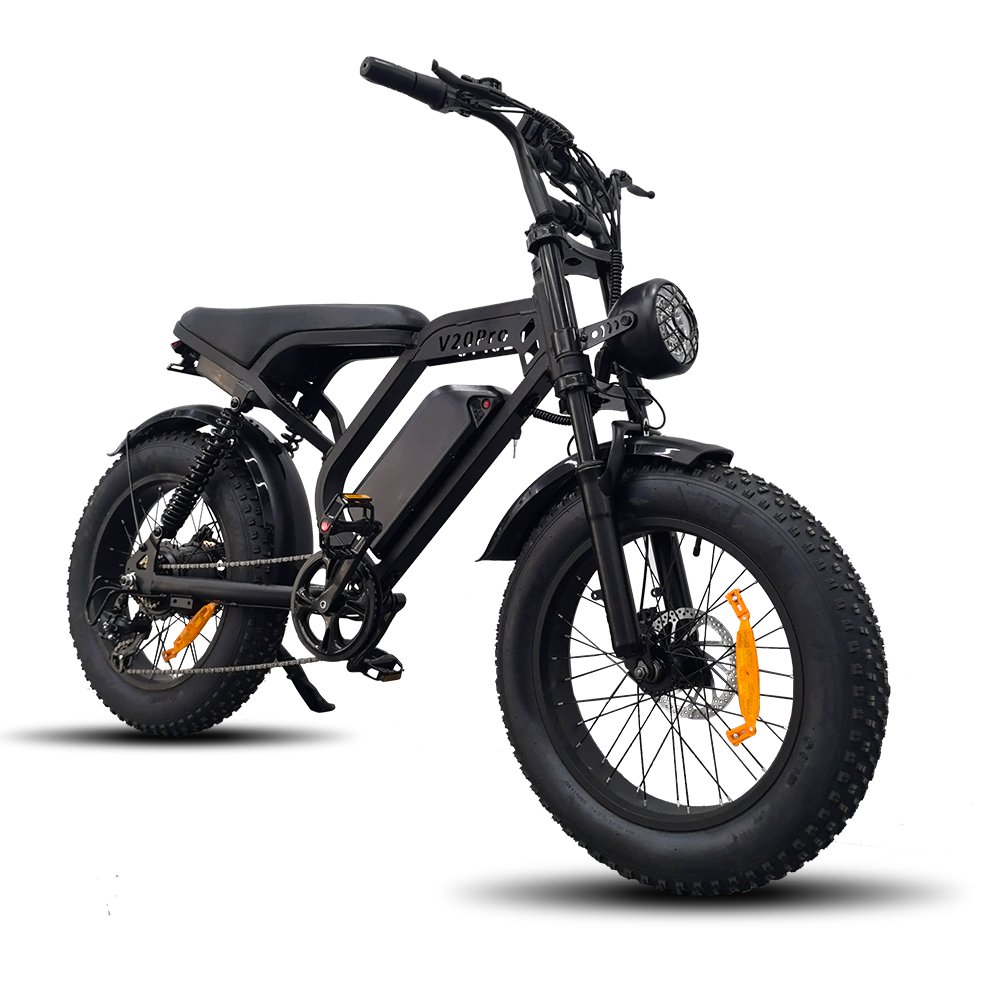 EU Warehouse V20 PRO 48V 500W Fattire Electric City Bike 7-Speed Hydraulic Tube Smart Electronic Steel 500mAh Lithium Tube