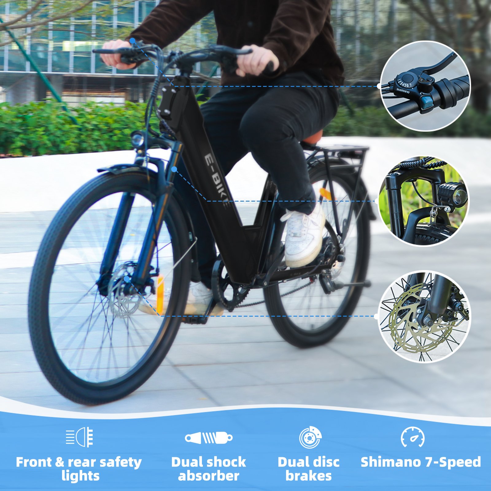 Wholesale Cheap Price city ebike women European stock Hidden Battery electric city-bike 26Inch 500W Electric City Bike