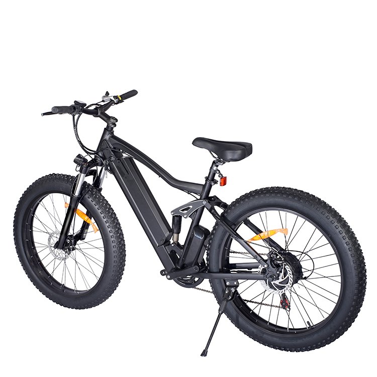 EU warehouse stock electric mountain bike 26 inch fat tire non-foldable full suspension electric bicycle