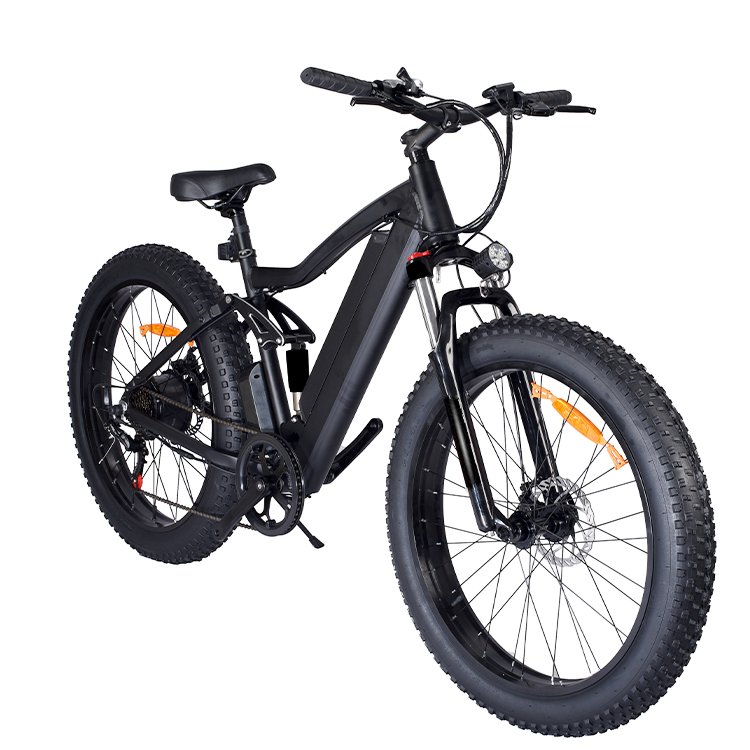 EU warehouse stock electric mountain bike 26 inch fat tire non-foldable full suspension electric bicycle