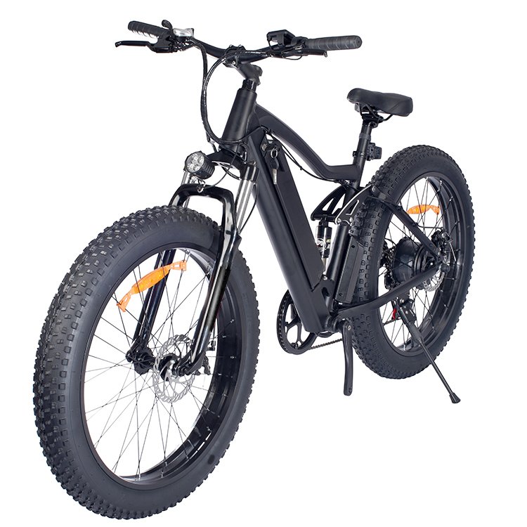 EU warehouse stock electric mountain bike 26 inch fat tire non-foldable full suspension electric bicycle