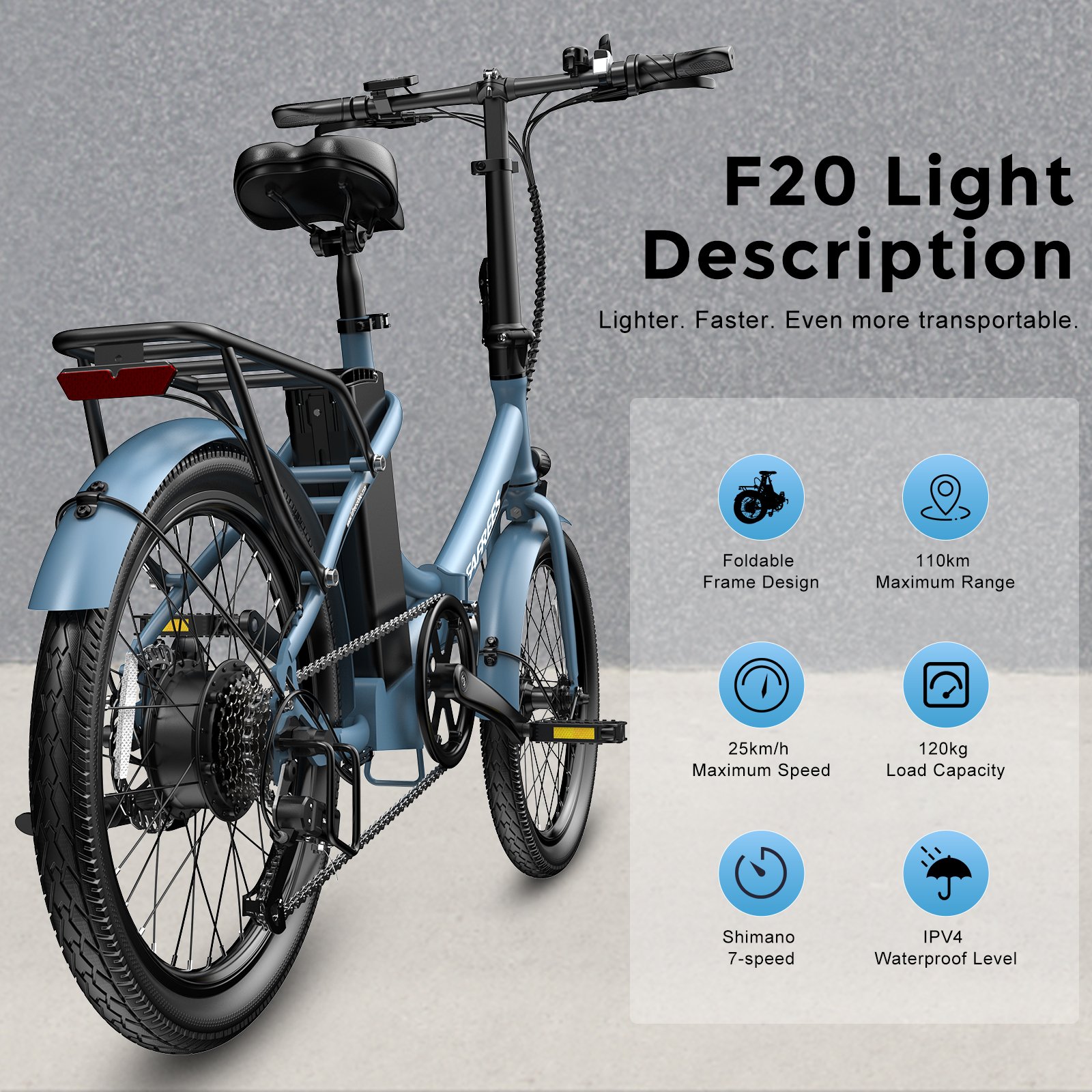 Eu Warehouse FafreesF20 light 250W folding bike 36V 14.5Ah light weight electric city bike