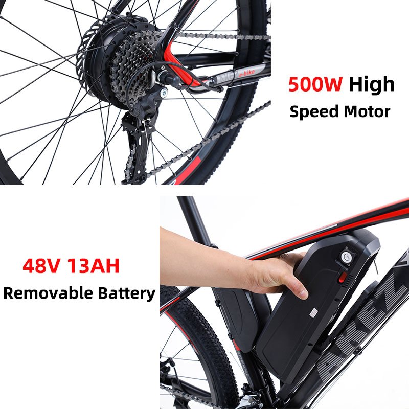 EU warehouse 27.5 inches italian long range removable battery 48V 500w central motor electric city bike