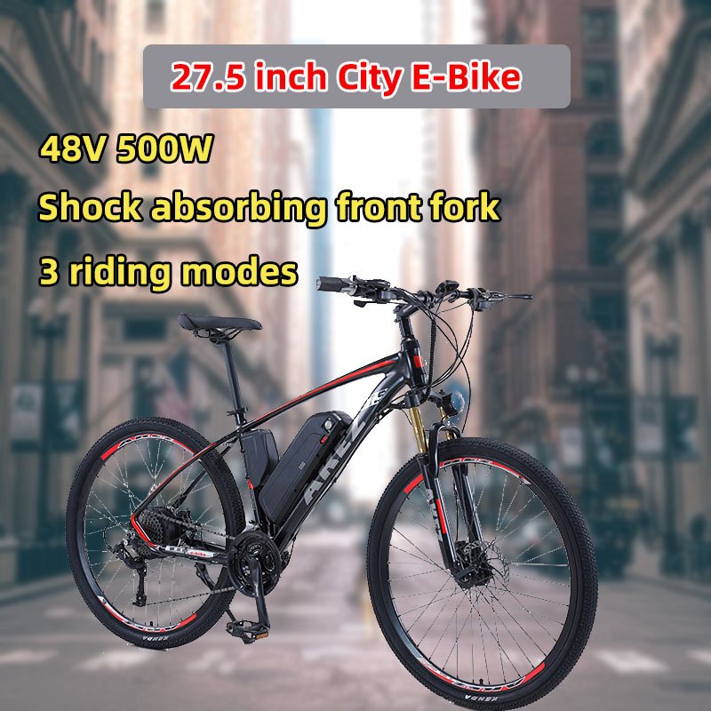 EU warehouse 27.5 inches italian long range removable battery 48V 500w central motor electric city bike