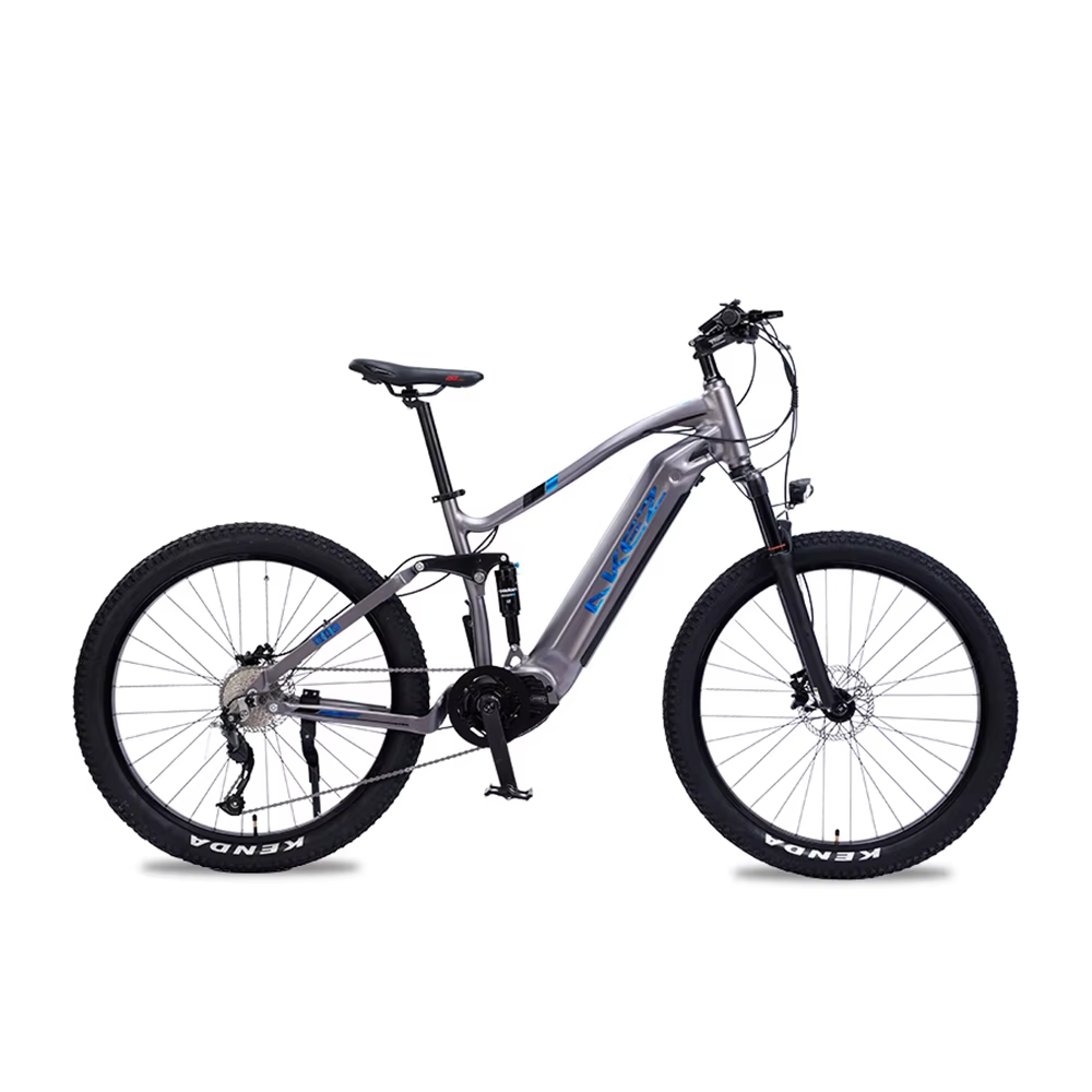 Bafang M600 500W Electric Mountain Bike Full Suspension Mid Drive Motor Ebike Lithium Battery Alloy Frame Fat Tire Bike Model