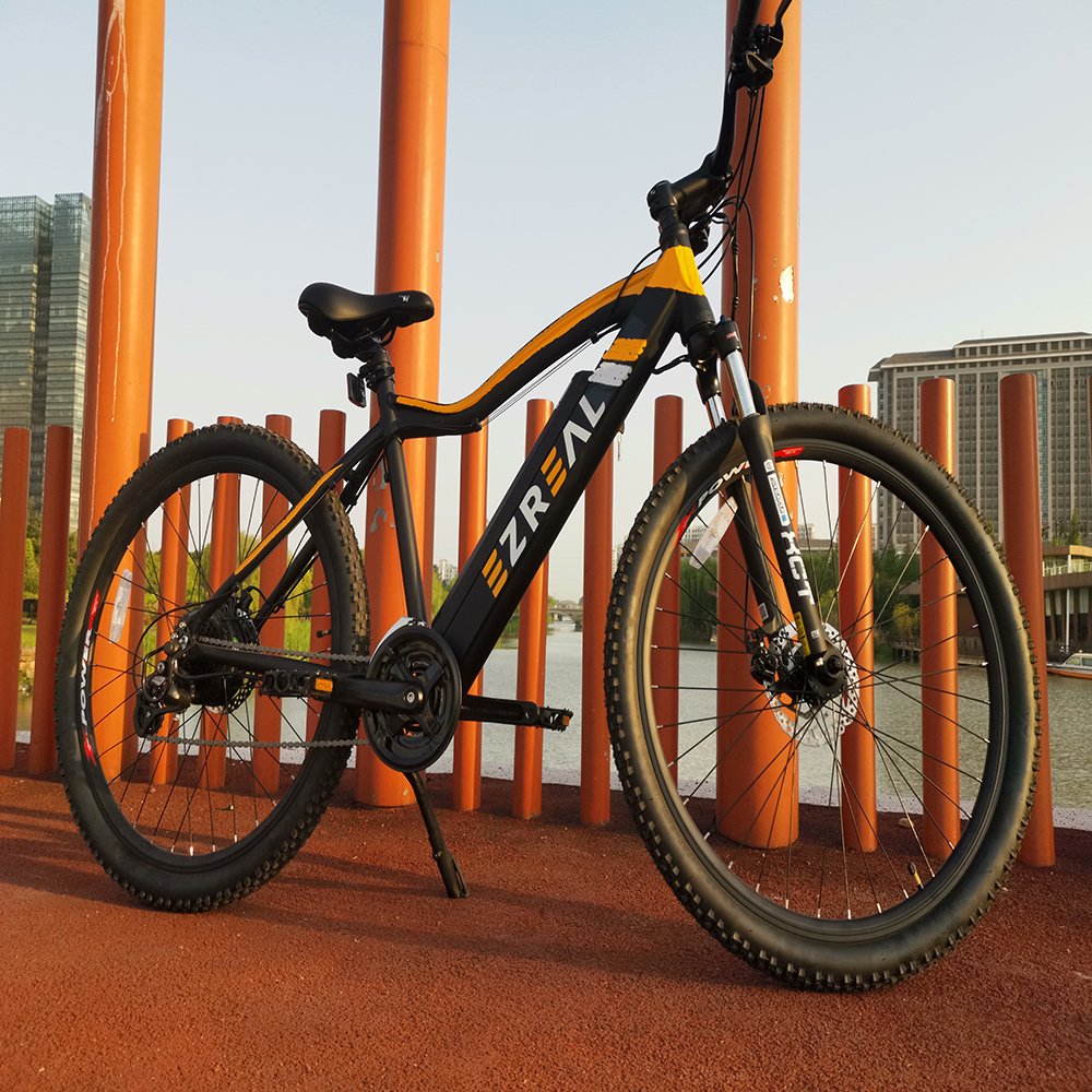 36V 10.5Ah Ezreal Electric Mountain Bike 27.5 Inch Aluminum Alloy Frame 24 Speed Mid Motor Rear Hub EMTB 350w