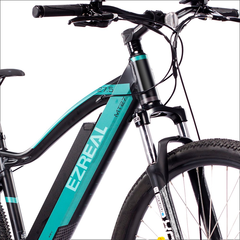 36V 10.5Ah Ezreal Electric Mountain Bike 27.5 Inch Aluminum Alloy Frame 24 Speed Mid Motor Rear Hub EMTB 350w