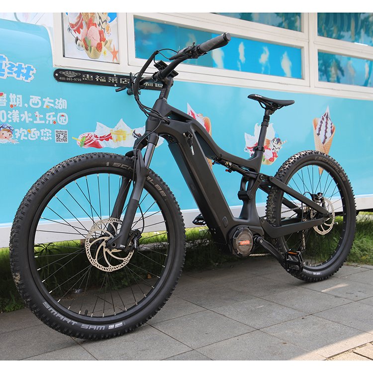 48v 1000W 27.5er 29er carbon ebike Full Suspension Mid Drive Bafang G510 Enduro Electric Mountain Bike