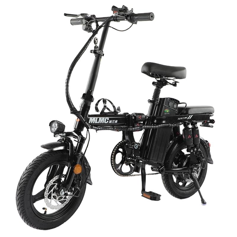 2022 Hot Sale Mini Size Folding Electric Bicycle 400W 48V 14 Inch Electric City Bike Foldable Electric Bike