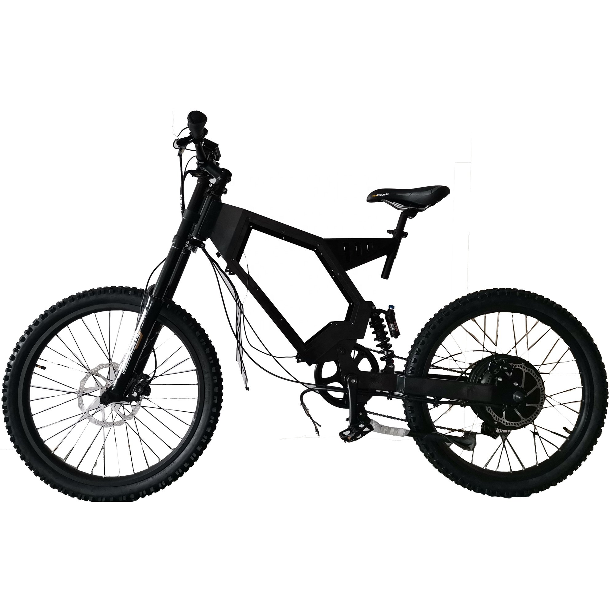 New 60v Black Carbon Steel Mountain Electric Bike Frame with LCD Display Sale of Standard Lithium Battery Case for City Use
