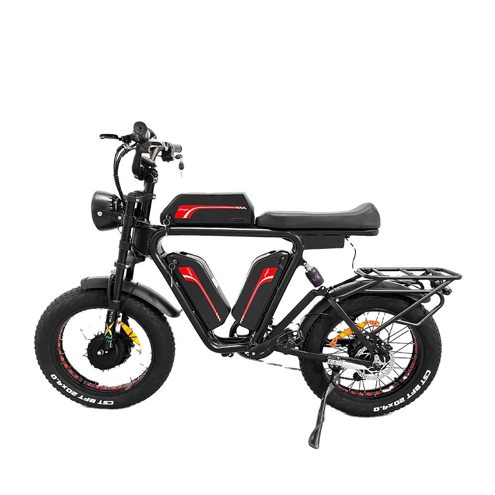 20"X4 Wheel ebike 52V 1000WX2 Dual Motor Electric Bicycle 52V 22Ah*3 Triple Battery EBIKE Fast Fat Tire Electric Bike