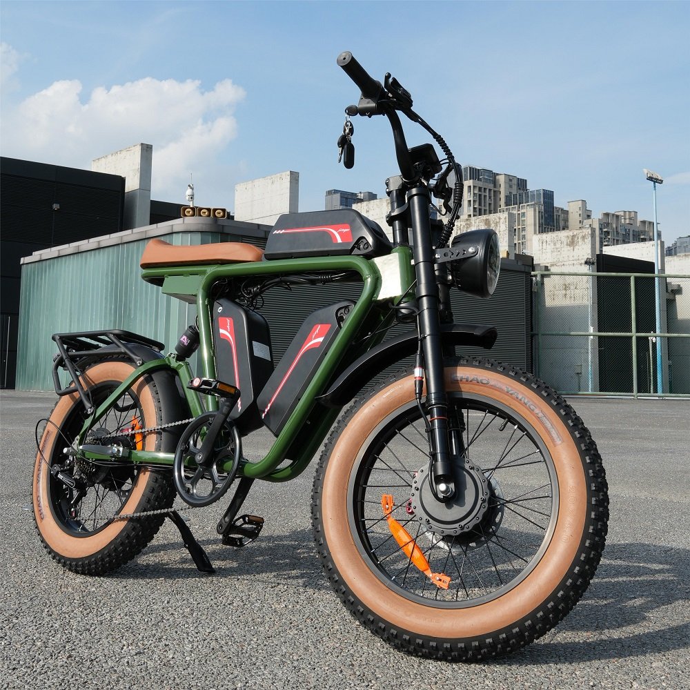 20"X4 Wheel ebike 52V 1000WX2 Dual Motor Electric Bicycle 52V 22Ah*3 Triple Battery EBIKE Fast Fat Tire Electric Bike