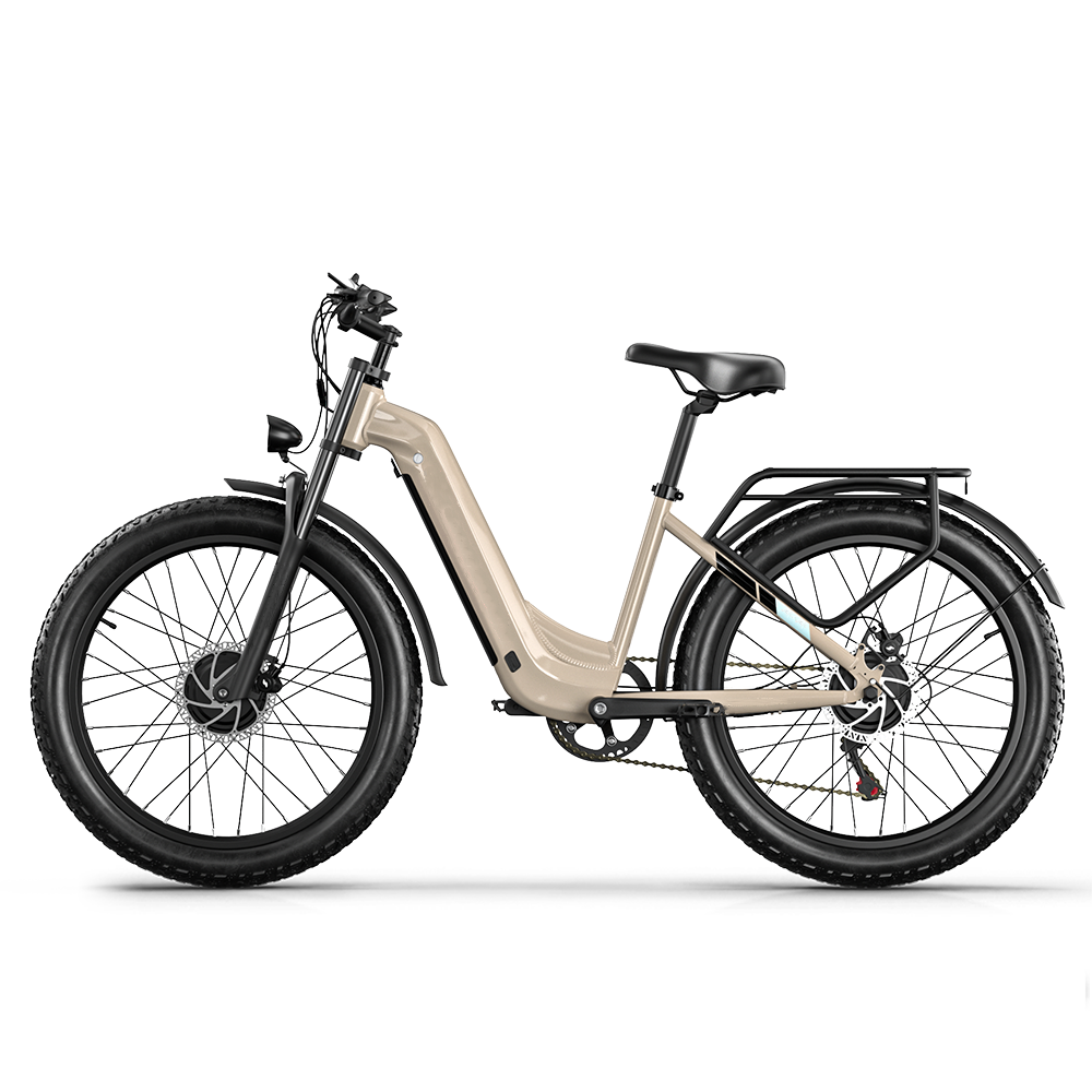 48V 17.5Ah Step Thru Mountain Ebike 26 Inch Fat Tire Electric Bicycle Dual 1000W 7 Speed Electric Mountain Bike For Ladies