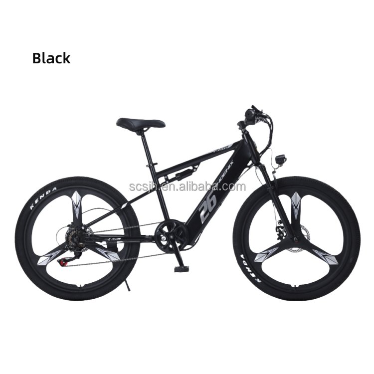 Electric Mountain Bike with Disc Brake and 7 Speed Transmission