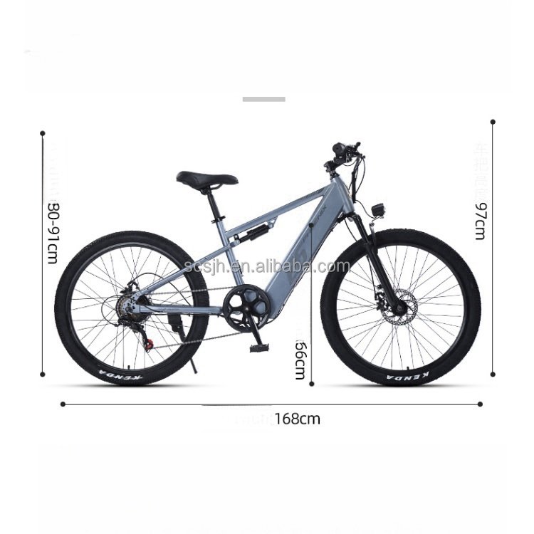 Electric Mountain Bike with Disc Brake and 7 Speed Transmission