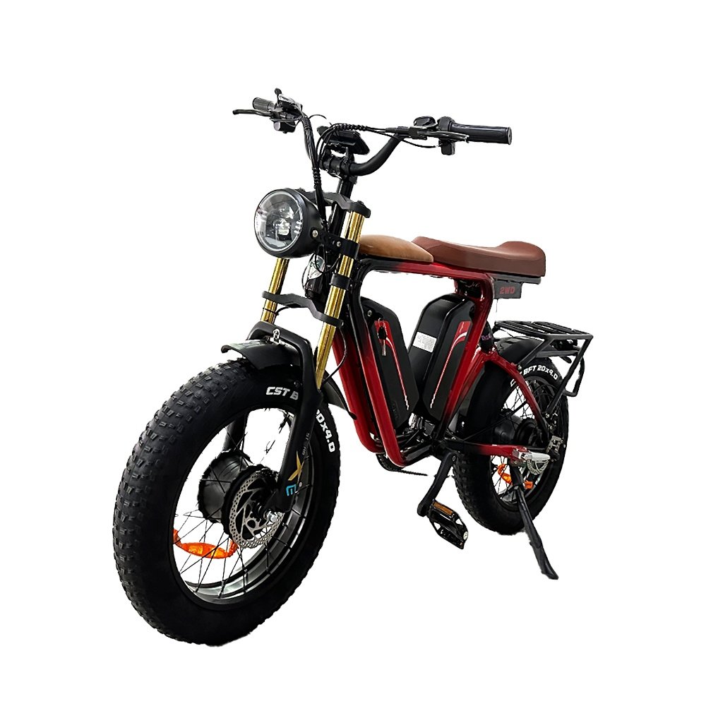 2023 Yolin Dual Battery Electric Mountainbike Long Range Full Suspension Dual Motors 1000W*2 Fat Tire Ebike Lithium Battery