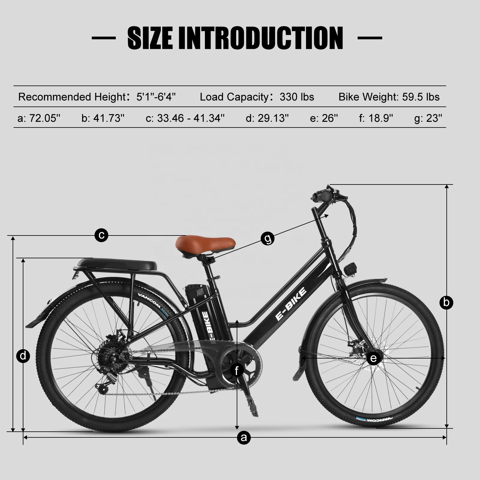Axiniu electric bike 26 inch urban city ebike 250W long range step through electric city bike