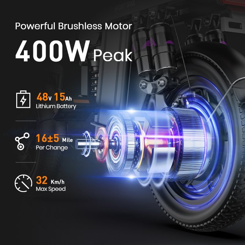 EU US In stock TOOFLY 400w 48v cheap electric fat bike Electric City bicycle