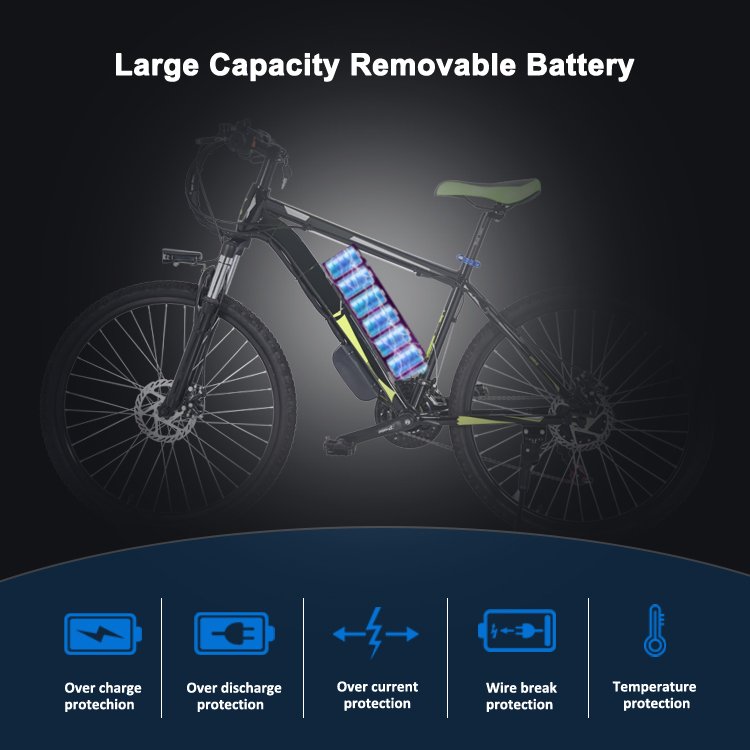 26 inch Tire 36V 10AH Lithium Battery Full Suspension Adult City Road 21 Speed eBike Aluminum Alloy Electric Mountain Bike 250W
