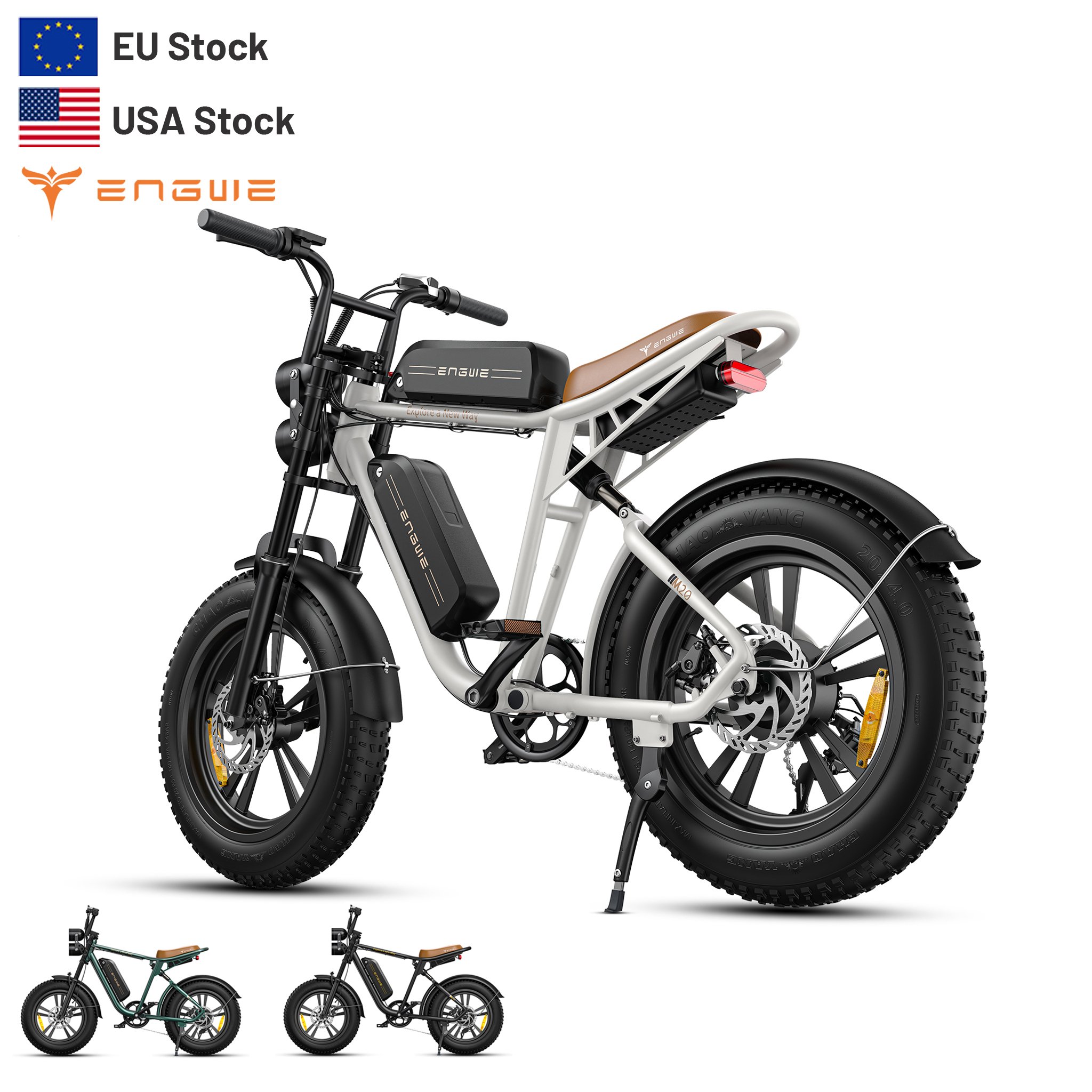 EU/UK/US Stock ENGWE M20 Electric Dirt Bike Adult 750W 20in City E-bikes 48V 26Ah Double Barrtery Bicycle