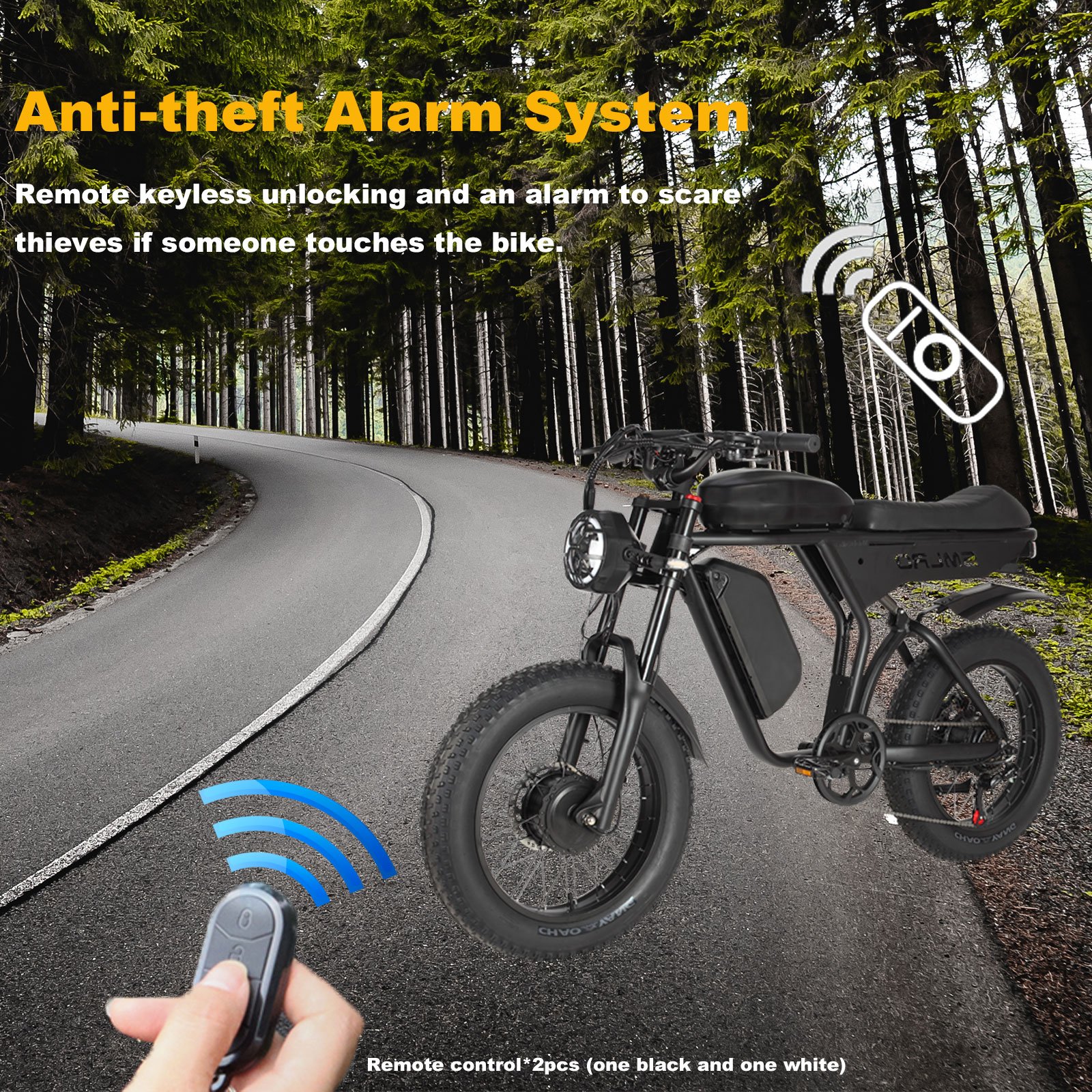 US Warehouse SMLRO U8 Electric Mountain Bike Adults 34MPH 80Miles Brushless Dual Motor Disc Brake 40.2AH Removable Daul Battery