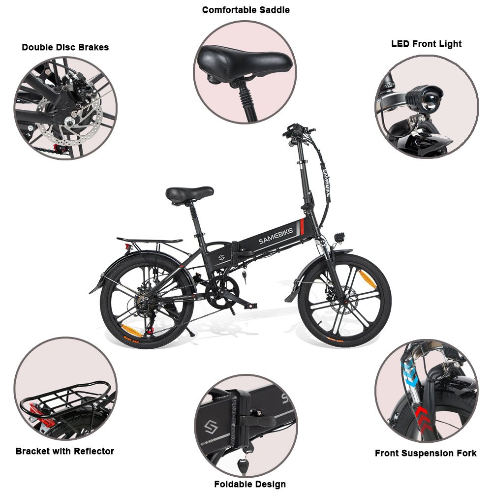 SAMEBIKE Small Electric City Bike with 48v Voltage Integrated Lithium Battery Direct DDP Delivery EU Warehouse