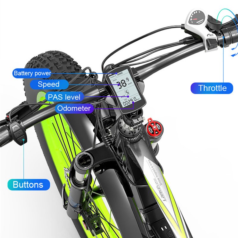 LANKELEISI XC4000 26 inch electric mountain bike fat tire electric bicycle 48v15ah lithium battery 1000W snow bike