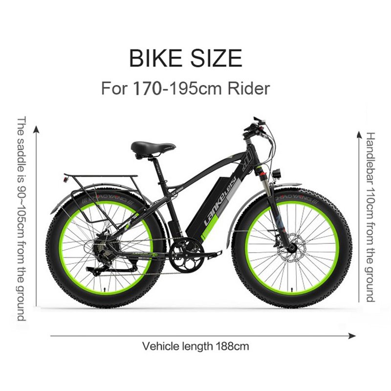 LANKELEISI XC4000 26 inch electric mountain bike fat tire electric bicycle 48v15ah lithium battery 1000W snow bike