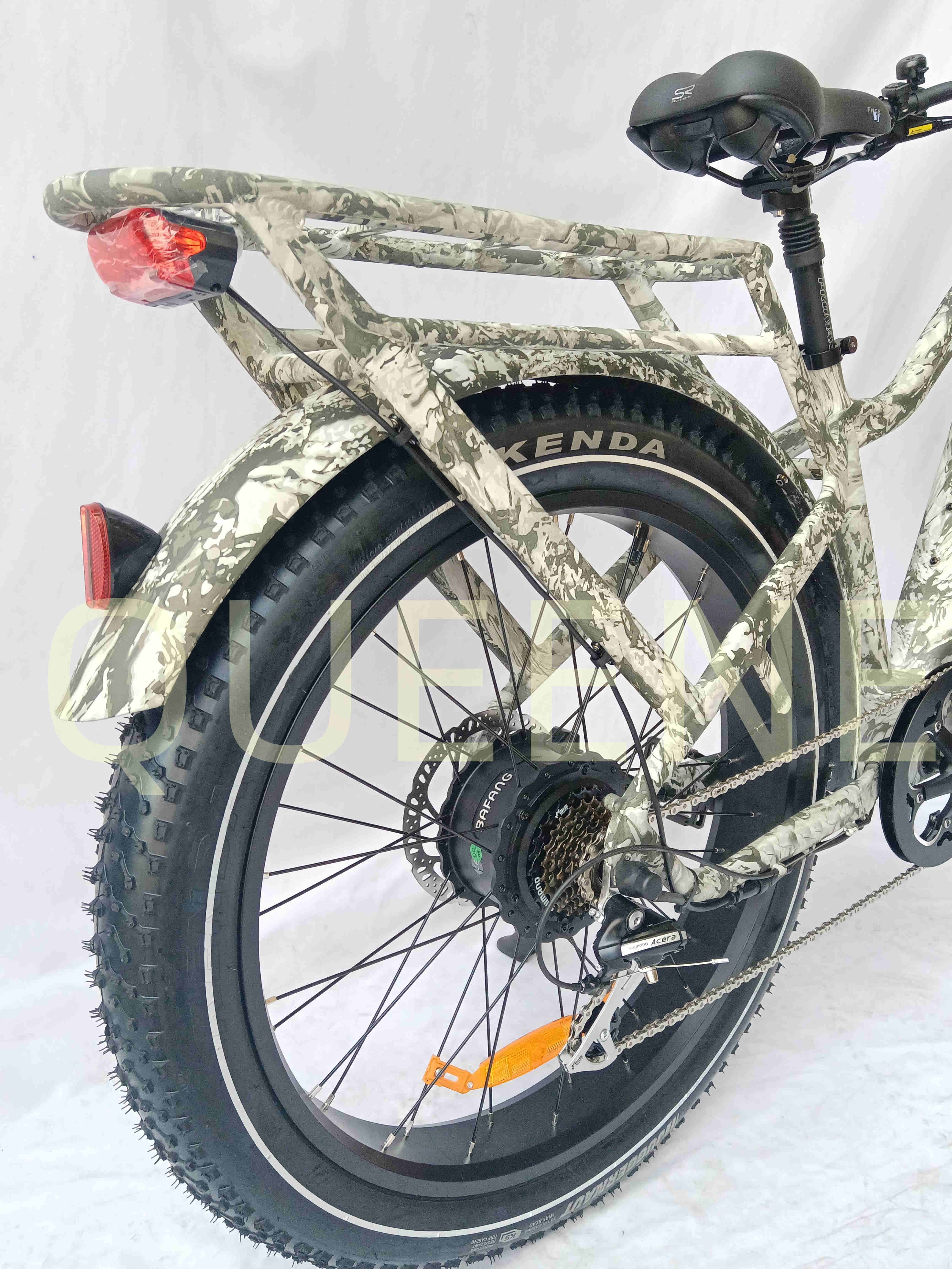 QUEENE/Hot 26inch 1000W Strong Rear Hub Fat Tire Ebike Camo Bafang Electric Mountain Bike for Men