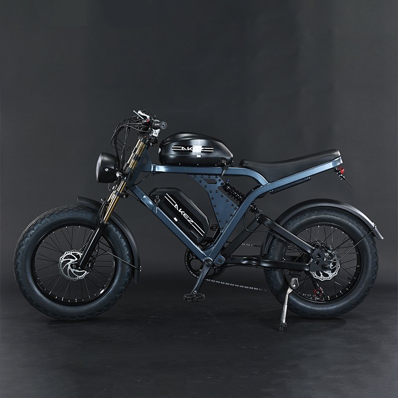 US warehouse 20 inches off road ebike dual battery 52V1500W 55Ah fast electric bicycle retro motorcycle for adults