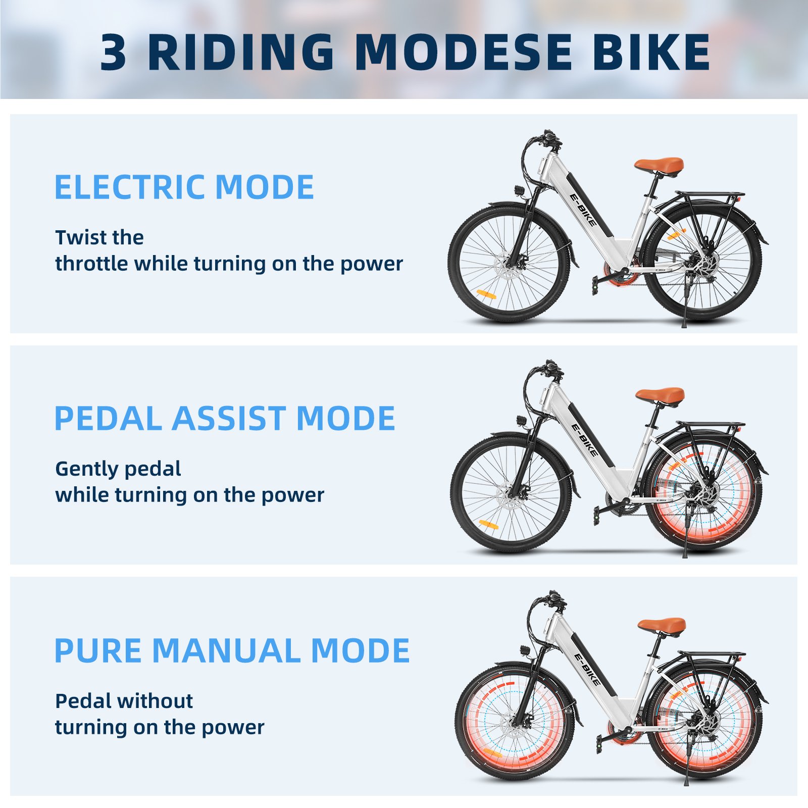 New Trends 350W 36V 26inch Brushless Motor Ebike Foldable Electric City Bike Urban Electric Bicycles