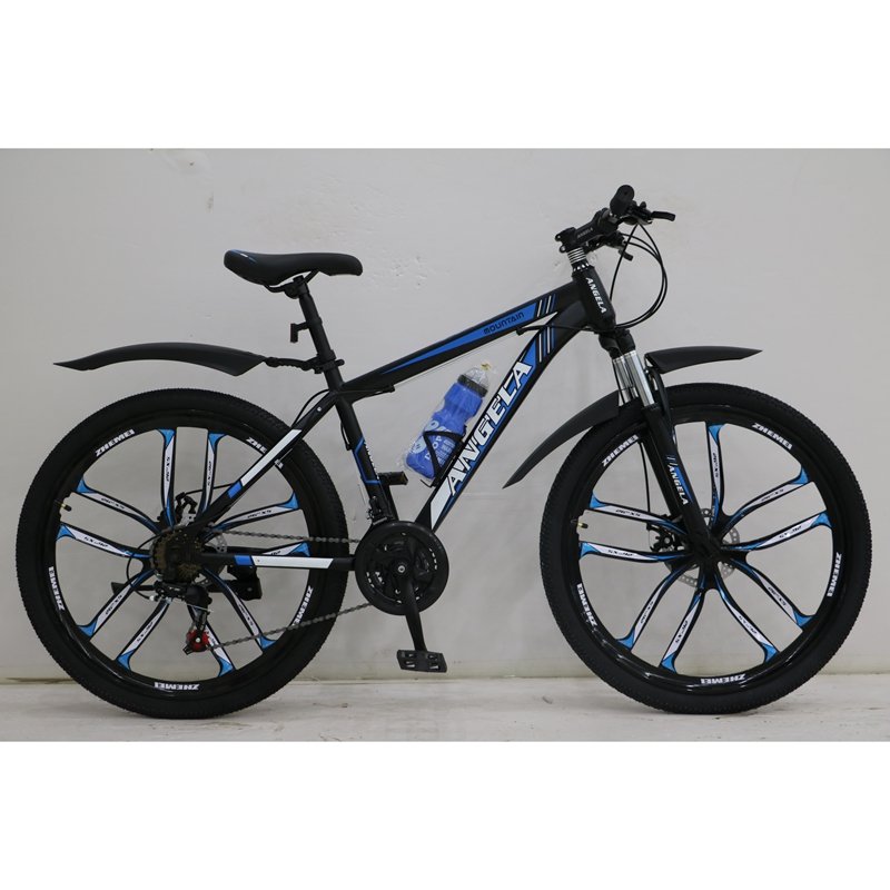 mountain bike 26 inch magnesium alloy wheel blue white man sport smooth chain mountain bicycle