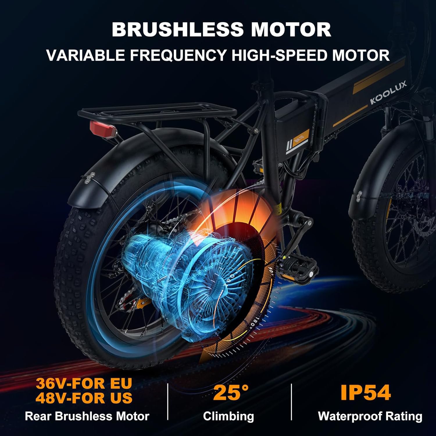 EU Warehouse KOOLUX BK10 20*4.0 inch E-Bike 36V 250W 12Ah Lithium Battery electric Bike