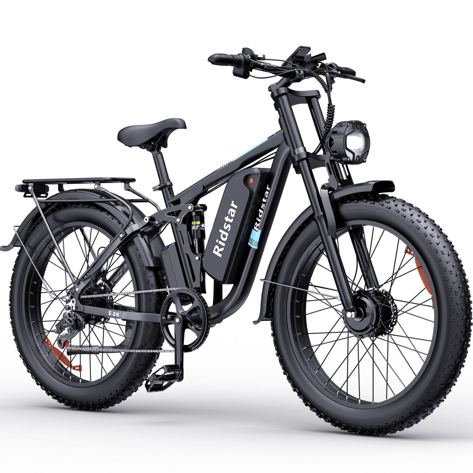 Ridstar E26 PRO Electric Mountain Bike Comfort Color Screen Gauge Fat Tire High Power 2000w Electric Bike