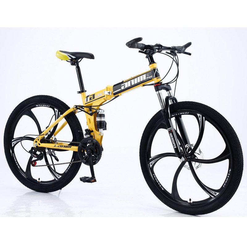 Quickly collapsible Bicycle 24/26 inch Double shock absorption one wheel folding mountain bike
