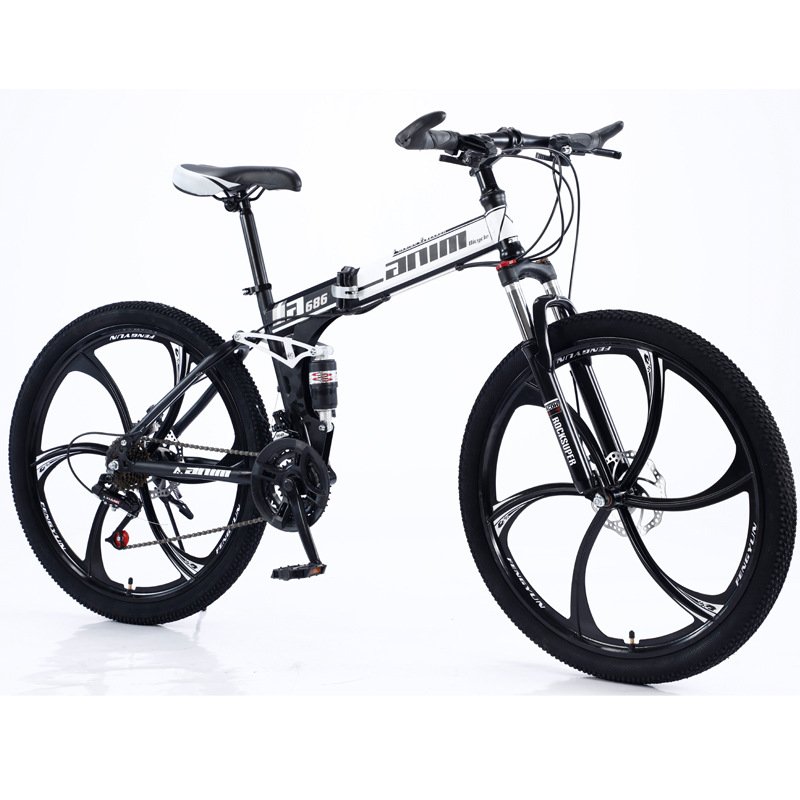 Quickly collapsible Bicycle 24/26 inch Double shock absorption one wheel folding mountain bike