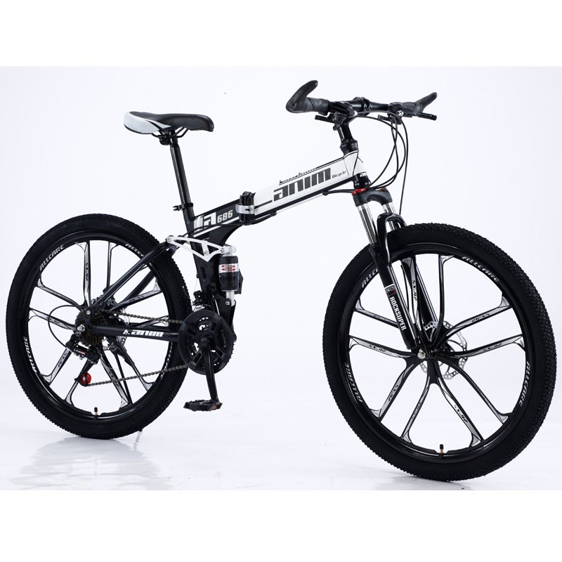Quickly collapsible Bicycle 24/26 inch Double shock absorption one wheel folding mountain bike