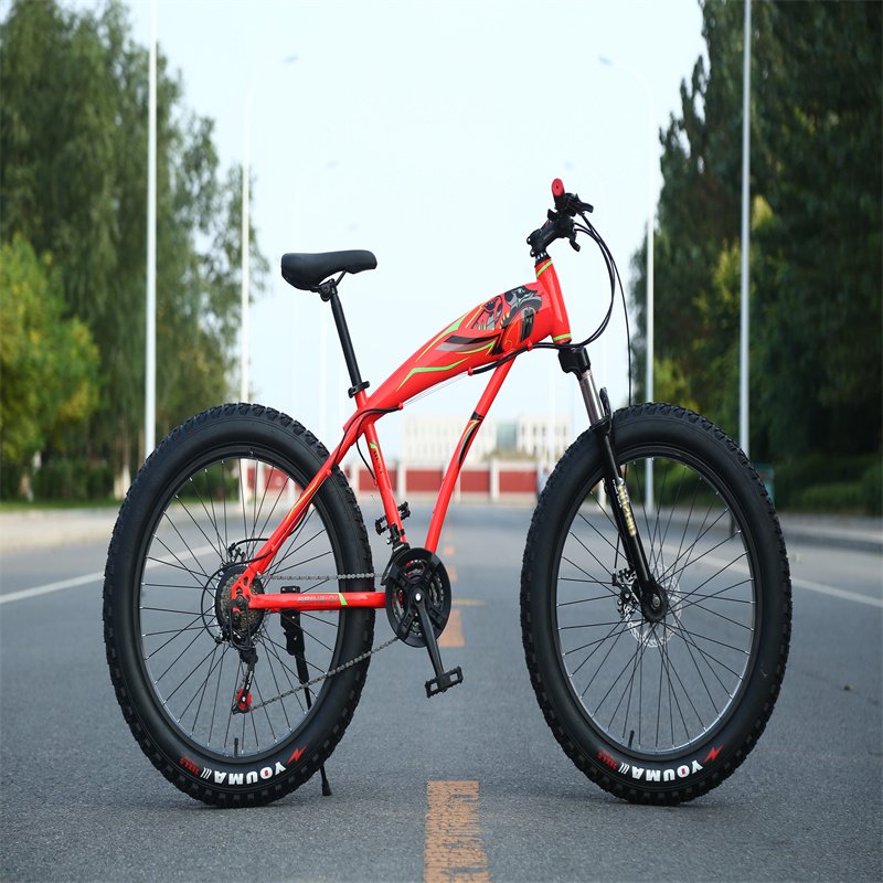 High Quality 26''*4.0 21 Speed MTB Mountain Snow Beach Bike Fat Tire Aluminum Fork Steel Frame-Newest Manufacturer Adult Bicycle