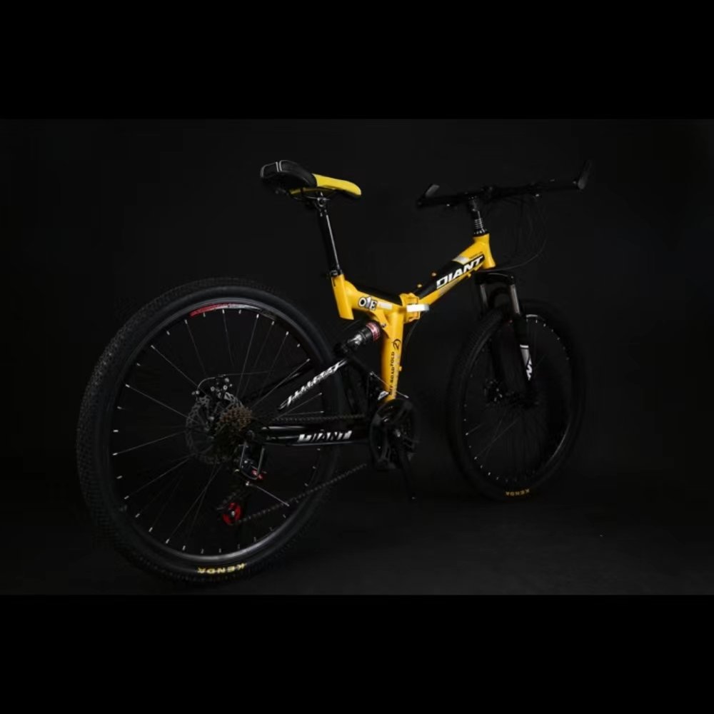 26 Inch Folding Shock-absorbing Mountain Bike For Adult Four Colors White/Blue/Red/Yellow