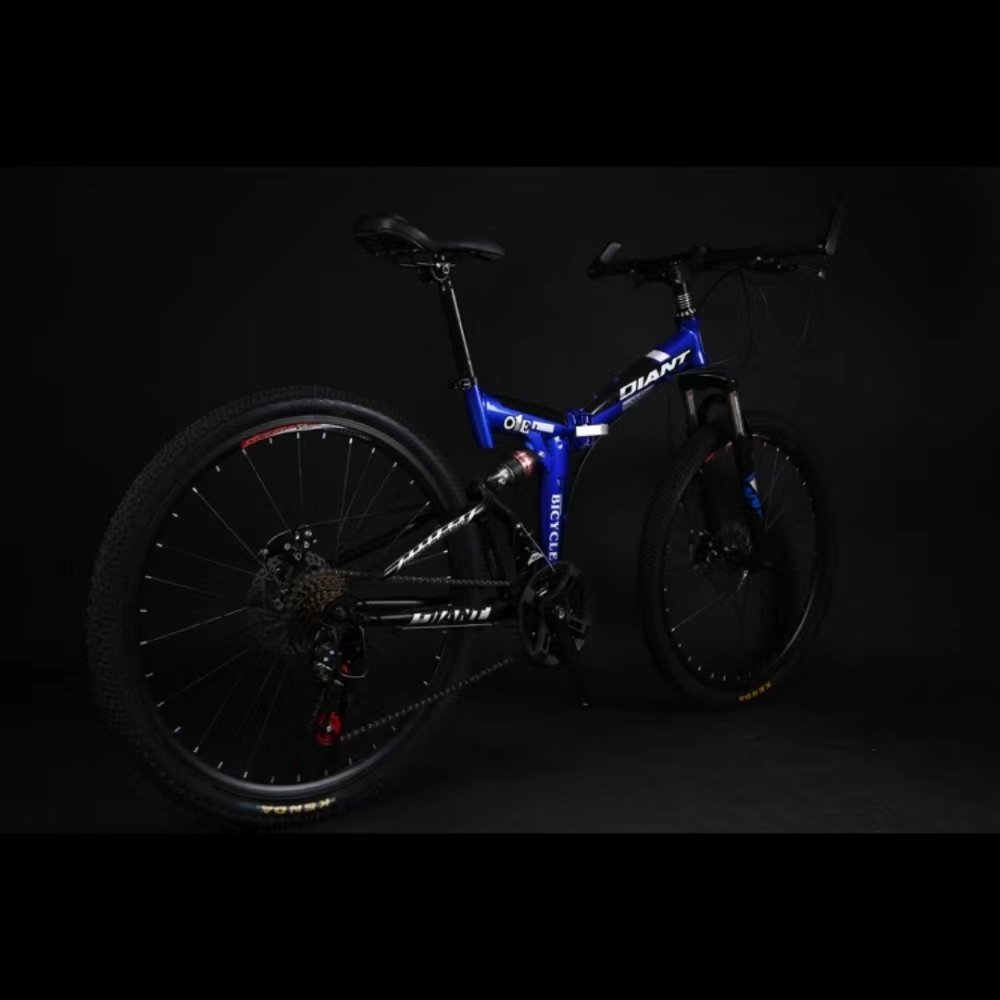 26 Inch Folding Shock-absorbing Mountain Bike For Adult Four Colors White/Blue/Red/Yellow