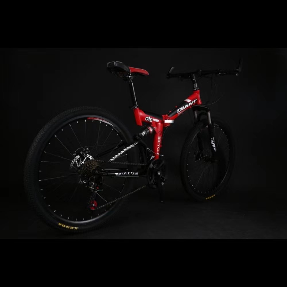 26 Inch Folding Shock-absorbing Mountain Bike For Adult Four Colors White/Blue/Red/Yellow