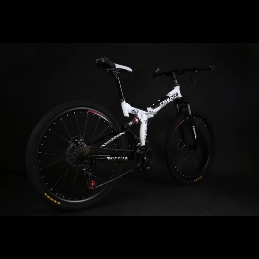 26 Inch Folding Shock-absorbing Mountain Bike For Adult Four Colors White/Blue/Red/Yellow