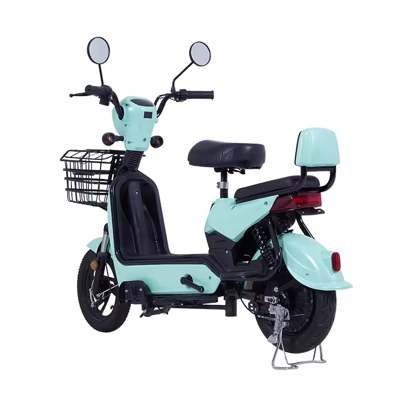 14-Inch 500W Smart Electronic Type Adult Electric City Bike Two Seats 48V Lithium Battery Steel Frame Rear Hub Motor Disc Brake