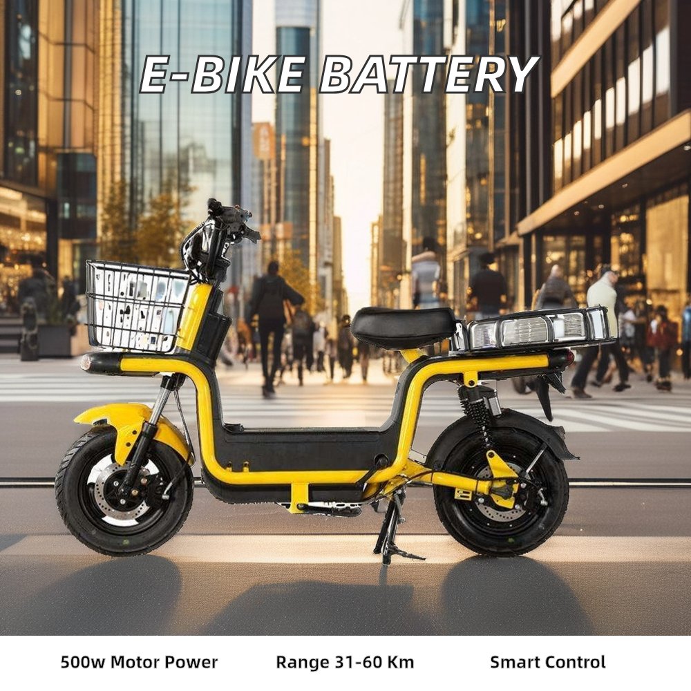 High-Capacity 48V Electric Bicycle Battery for Adults Smart Sensor Electric City Bike with Steel Frame Takeout Electric Vehicle