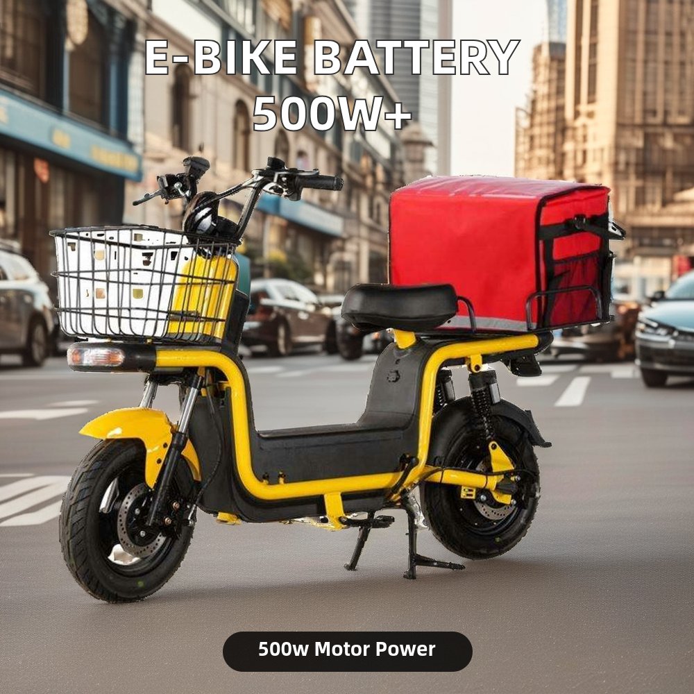 High-Capacity 48V Electric Bicycle Battery for Adults Smart Sensor Electric City Bike with Steel Frame Takeout Electric Vehicle