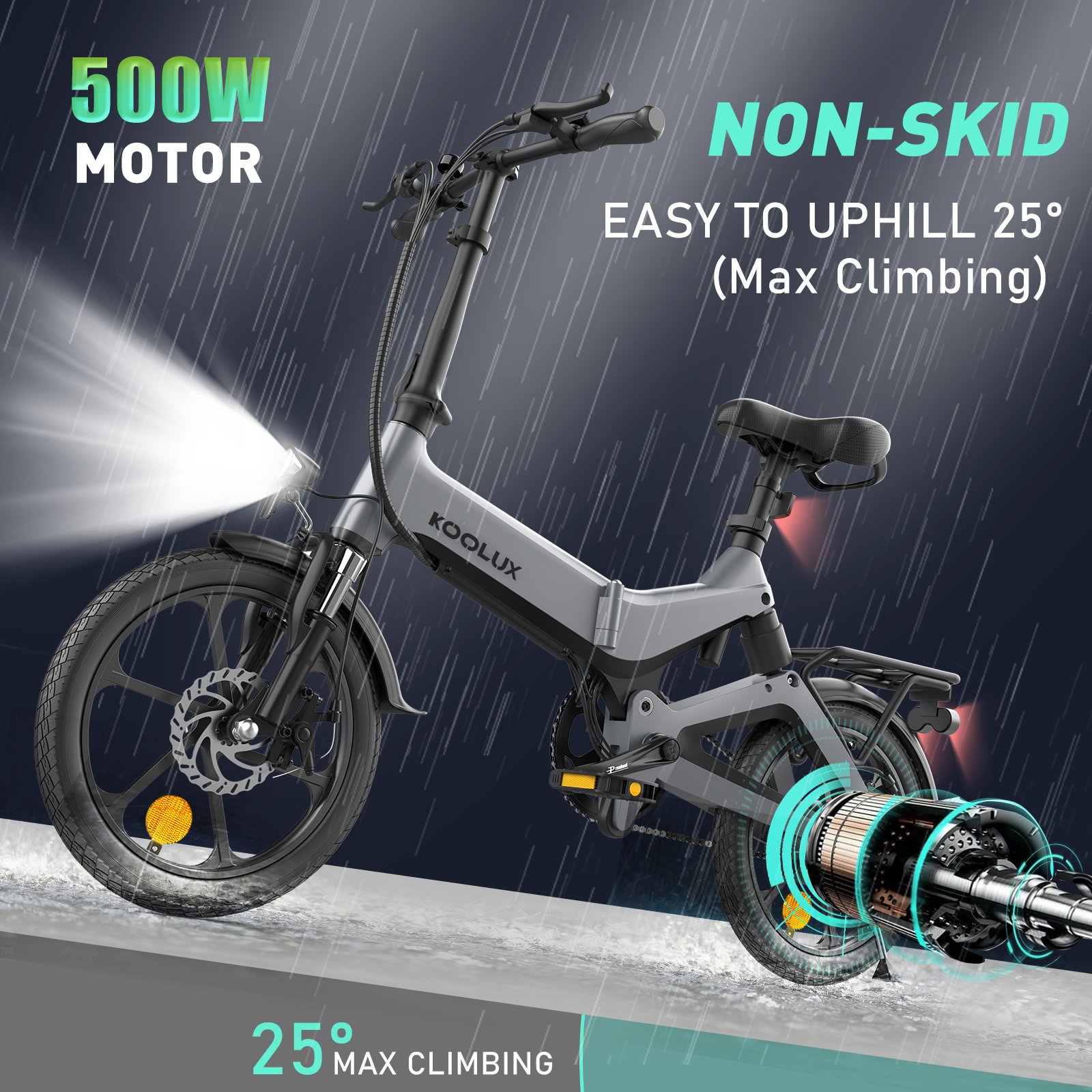 KOOLUX 250W 16Inch 36V Electric Bike Mountain Hybrid Folding Lithium Battery EU Warehouse Electric Bicycle for Adult