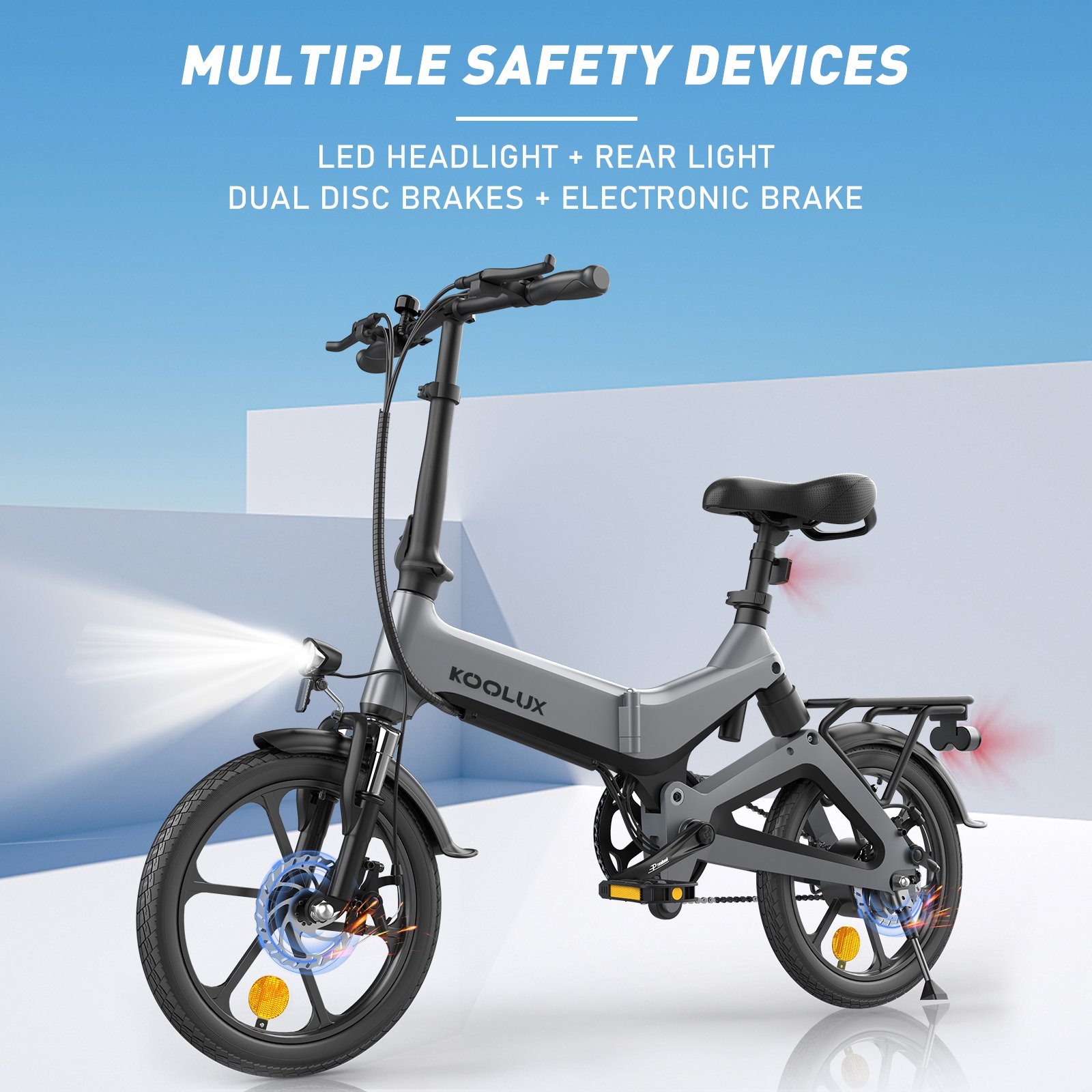KOOLUX 250W 16Inch 36V Electric Bike Mountain Hybrid Folding Lithium Battery EU Warehouse Electric Bicycle for Adult