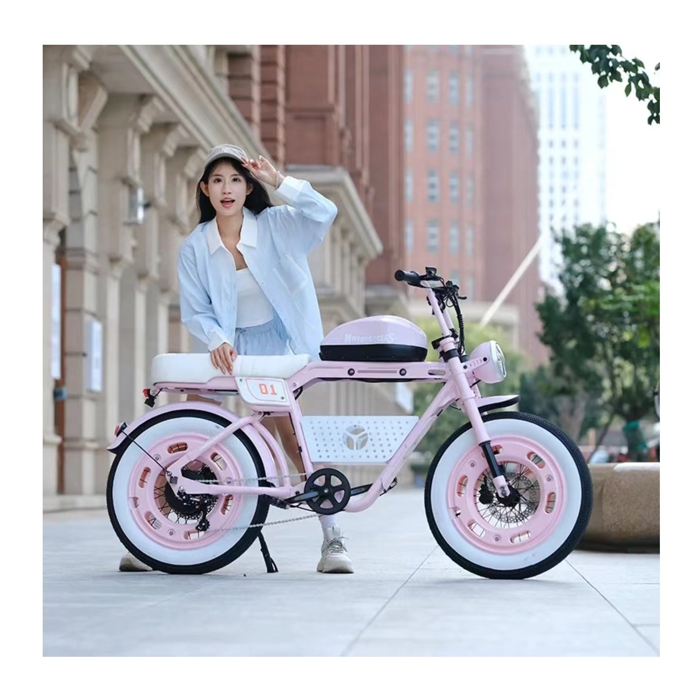 2024 New City Girls Moto MTB Off Road Fat Bike Electric Super Beach Cross E Bike Enduro 500W Motorcycle Bicycle For Lady Woman