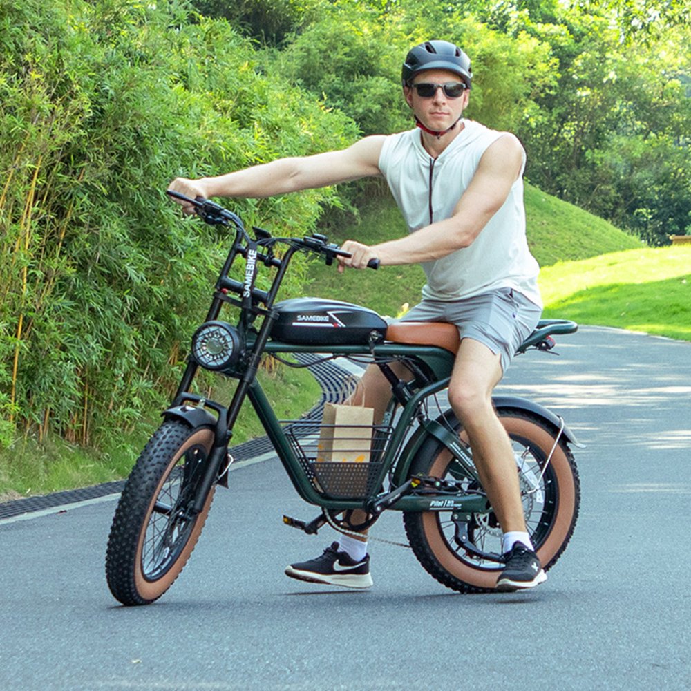 2024 Retro Style SAMEBIKE Factory 20" full suspension 48V 16Ah Long range 1000w Fat tire ebike fat electric mountain bike